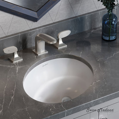 Monaco 16" Ceramic Undermount Bathroom Sink in Glossy White