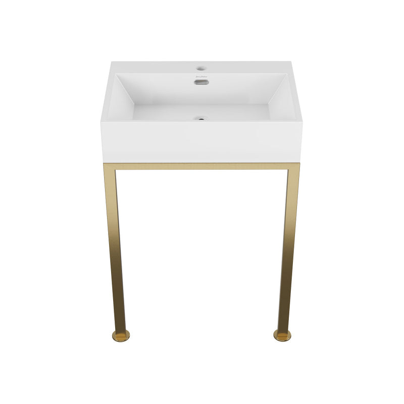 Concorde 24" Rectangle Console Sink with Brushed Gold Legs