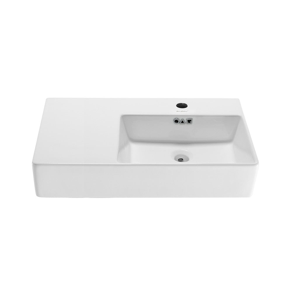 St. Tropez 30" Rectangle Wall-Mounted Sink with Right Side Faucet Mount