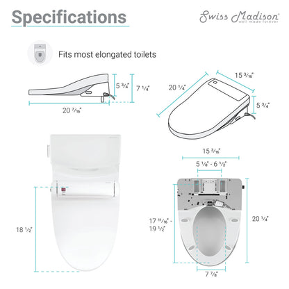 Elongated one-piece smart toilet with left side flush handle and Vivante smart seat, 1.28 gpf.