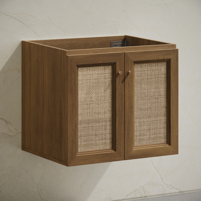 Classe 24" Wall-Mounted Bathroom Vanity in Brown Oak without Sink Top