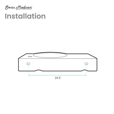 Chateau 30" Right Side Faucet Wall-Mount Bathroom Sink in Matte Black