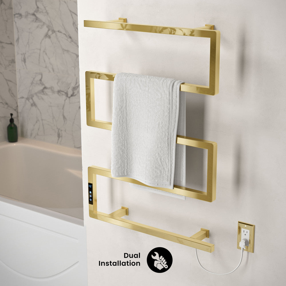 Voltaire 5-Bar Electric Towel Warmer in Brushed Gold