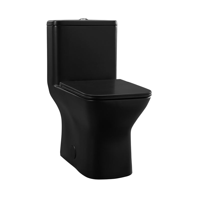 Carre One Piece Square Toilet Dual Flush 1.1/1.6 gpf with 10" Rough-In, Matte Black