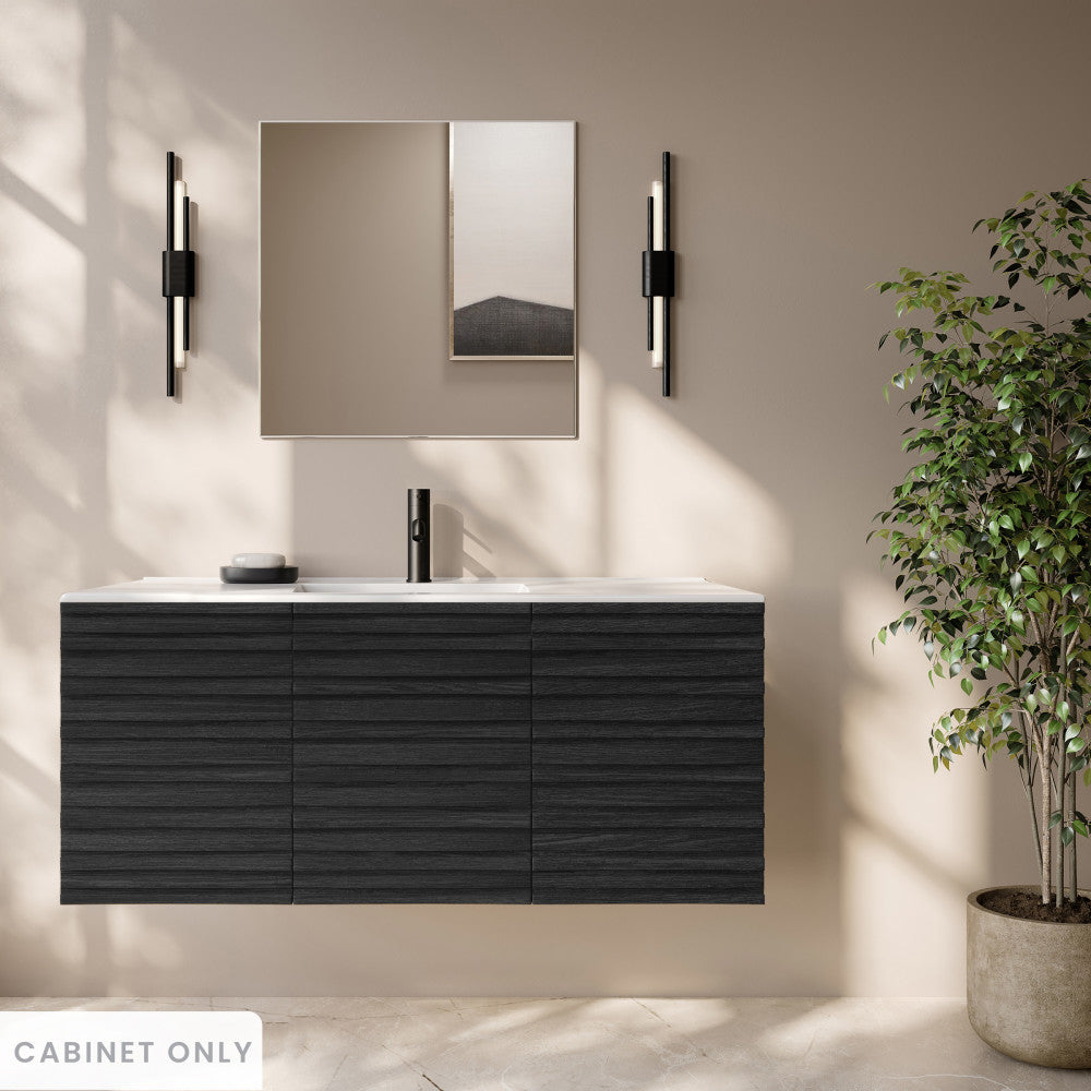 Cascade 48" Wall-Mounted Bathroom Vanity Cabinet without Top in Black Oak