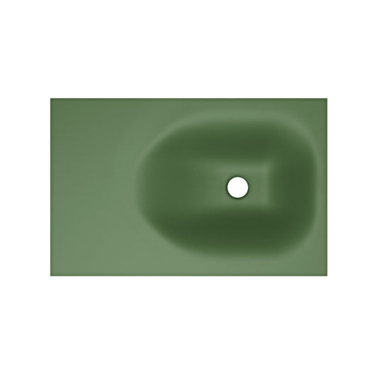 Lisse 24" Rectangle Concrete Wall-Mount Bathroom Sink in Royal Green with Matte Black Frame