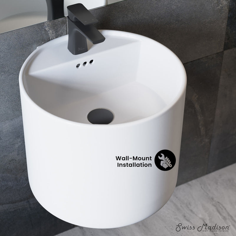 Monaco 18" Round Wall-Mount Bathroom Sink