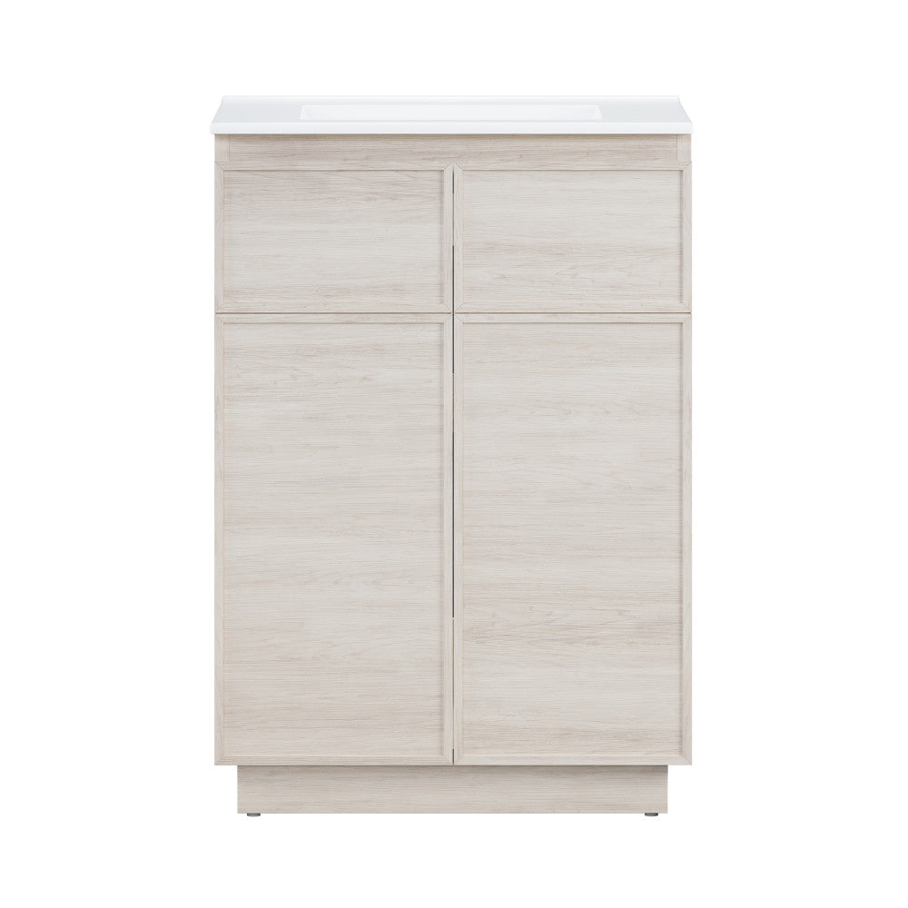 St. Tropez 24" Freestanding Bathroom Vanity in White Oak with Sink Top