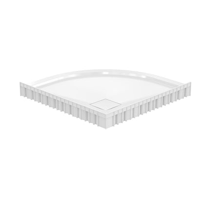 Marquette 34 in. x 34 in. Rounded Corner Single-Threshold Shower Base with Center Drain in Glossy White