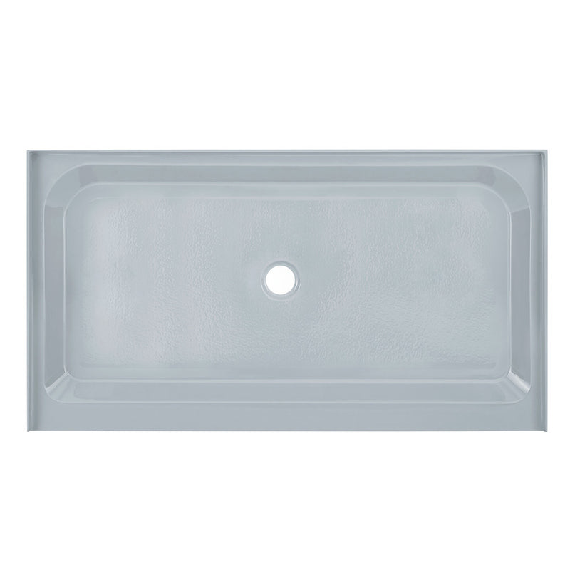 Voltaire 60" x 36" Single-Threshold, Center Drain, Shower Base in Grey