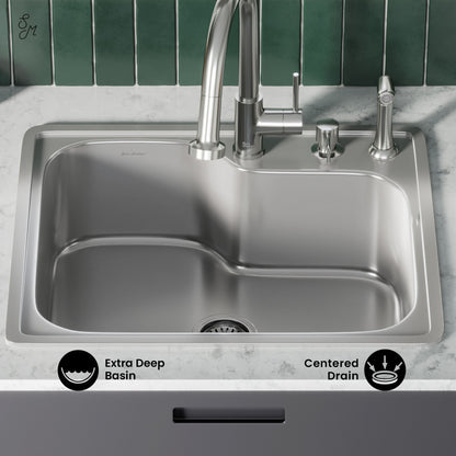 Ouvert 25 x 22 Stainless Steel Single Basin Top-Mount Kitchen Sink