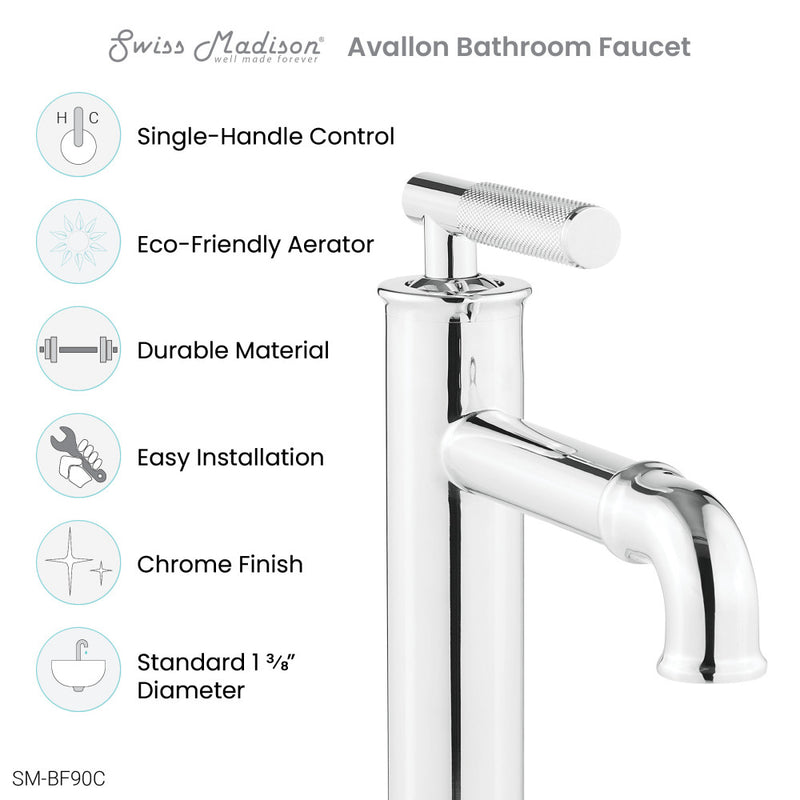 Avallon Single Hole, Single-Handle Sleek, Bathroom Faucet in Chrome