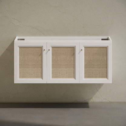 Classe 48" Wall-Mounted Bathroom Vanity in White Oak without Sink Top