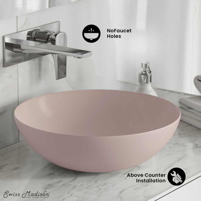Classe 16 Color Ceramic Sink in Matte Pink