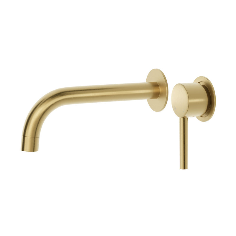 Ivy Single-Handle Wall Mount Bathroom Faucet in Brushed Gold