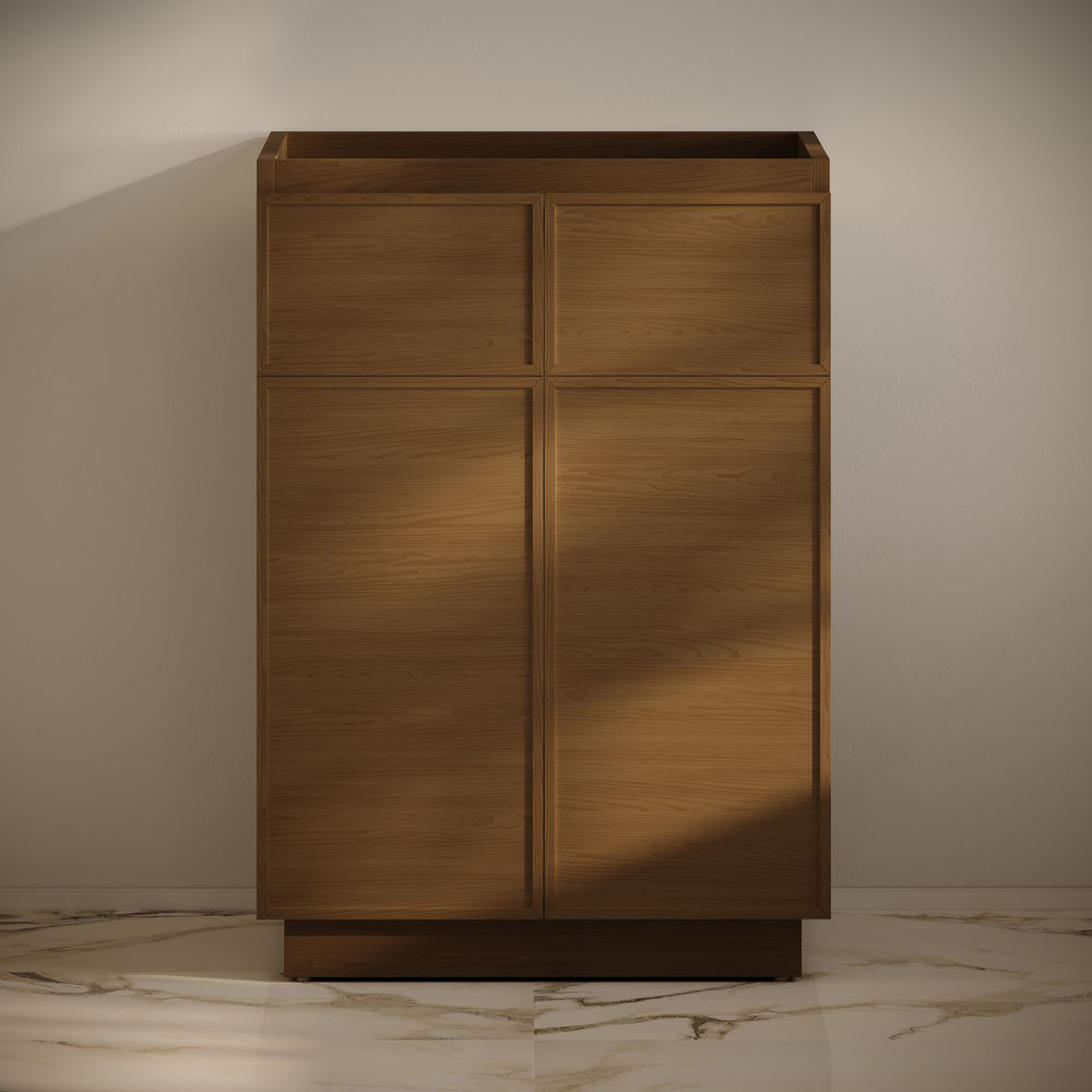 St. Tropez 24" Freestanding Bathroom Vanity Cabinet without Top in Brown Oak