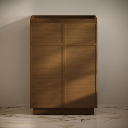 St. Tropez 24" Freestanding Bathroom Vanity Cabinet without Top in Brown Oak