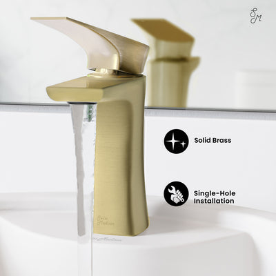 Monaco Single Hole, Single-Handle, Bathroom Faucet in Brushed Gold