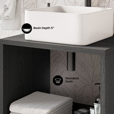 Concorde 24'' Wall-Hung Vanity In Black