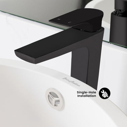 Monaco Single Hole, Single-Handle, High Arc Bathroom Faucet in Matte Black