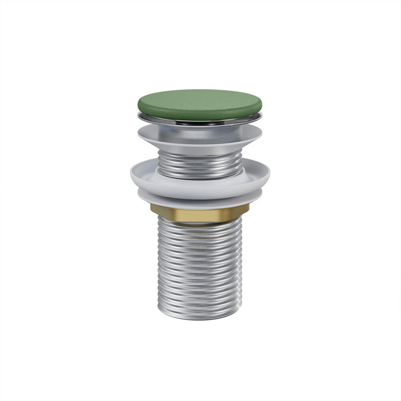 Lisse Concrete Bathroom Sink Non-Overflow Pop Up Drain in Matte Royal Green