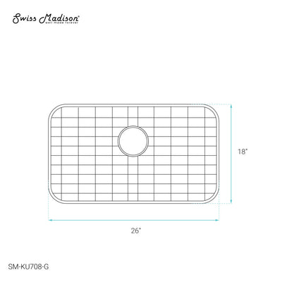 Stainless Steel, Undermount Kitchen Sink Grid for 26 x 18 Sinks
