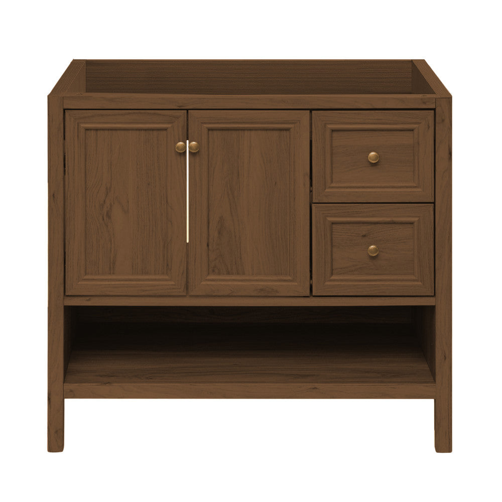 Chateau 36" Freestanding Bathroom Vanity Cabinet without Top in Brown Oak