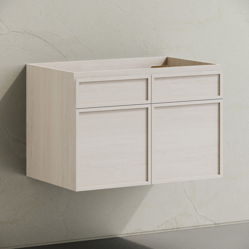 St. Tropez 30" Wall-Mounted Bathroom Vanity Cabinet without Top in White Oak