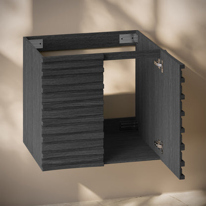 Cascade 24" Wall-Mounted Bathroom Vanity Cabinet without Top in Black Oak