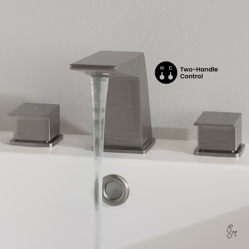 Carre 8 in. Widespread, 2-Handle, Bathroom Faucet in Brushed Nickel