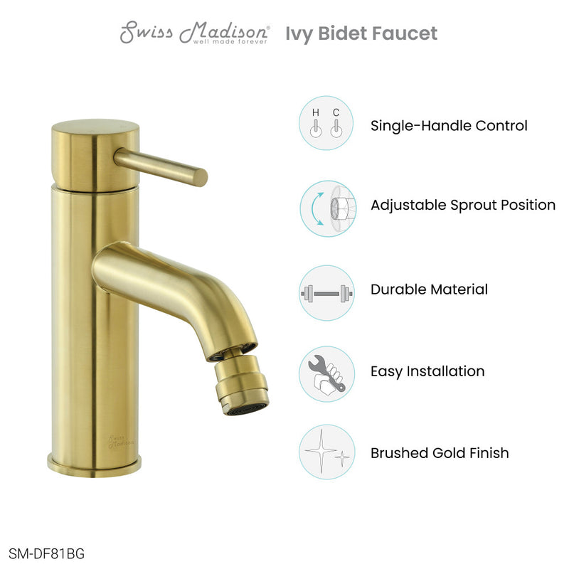 Ivy Bidet Faucet in Brushed Gold