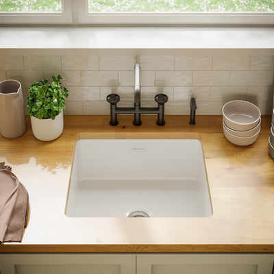 Rochelle 24 x 18 ceramic single basin, drop-in/undermount kitchen sink