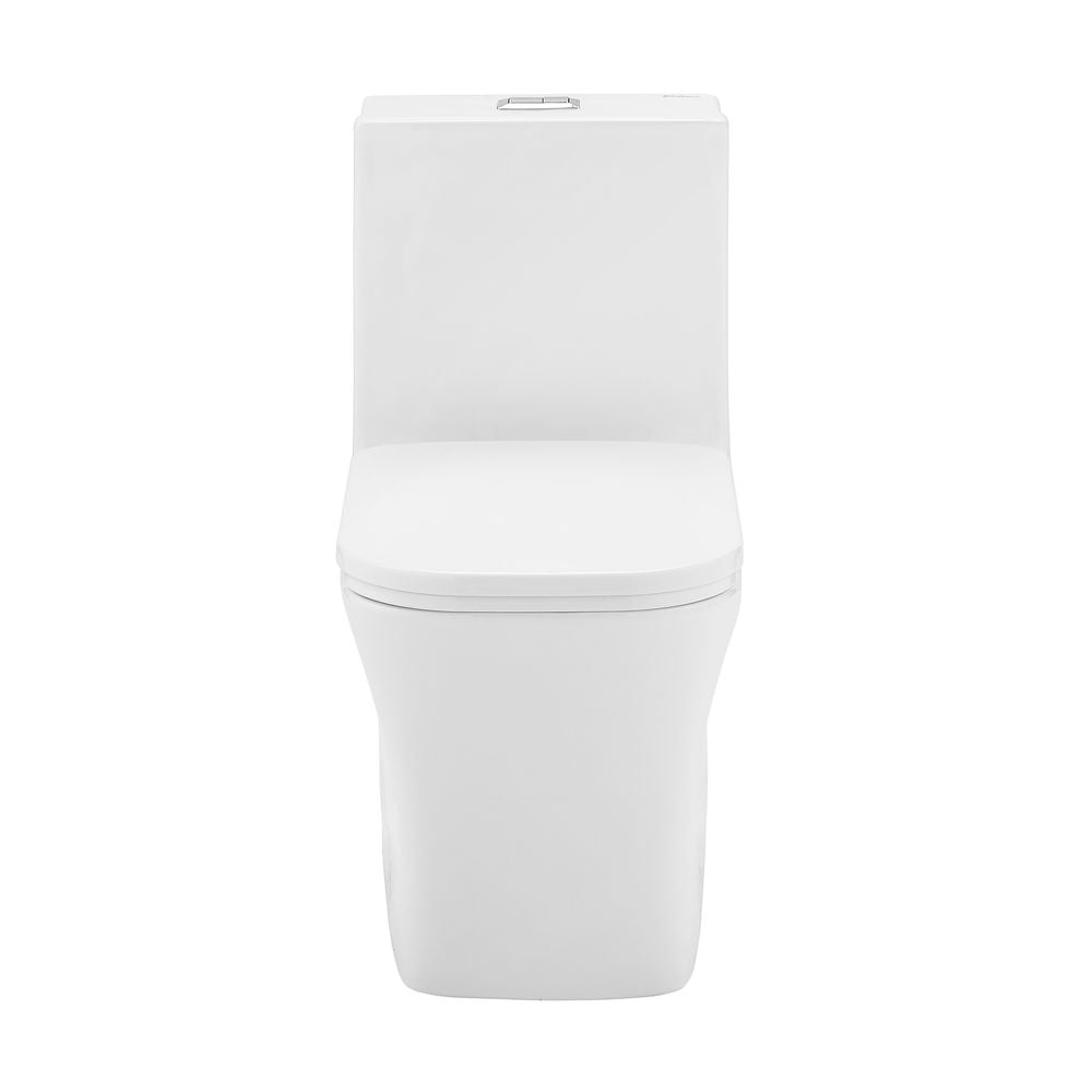 Concorde One-Piece 14" Rough-in 1.1/1.6 GPF Dual Top Flush Square Toilet in Glossy White