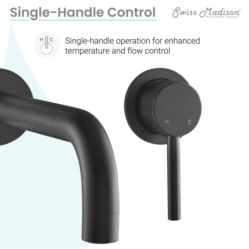 Ivy Single-Handle Wall Mount Bathroom Faucet in Matte Black