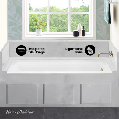 Voltaire 60" x 30" Right-Hand Drain Alcove Bathtub