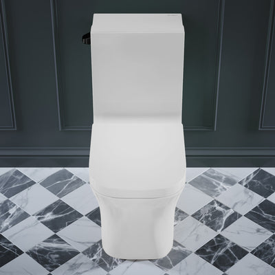 Concorde One-Piece Square Toilet Side Flush, Black Hardware 1.28 gpf