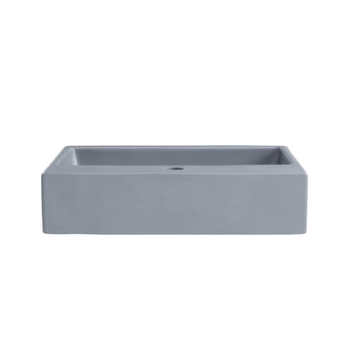 Claire 20"  Rectangle Ceramic Vessel Sink in Matte Gray