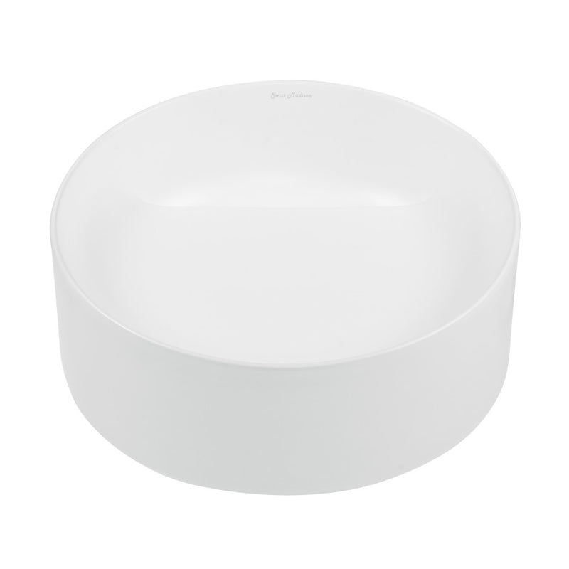 Beau 16.5" Round Vessel Bathroom Sink in Matte White