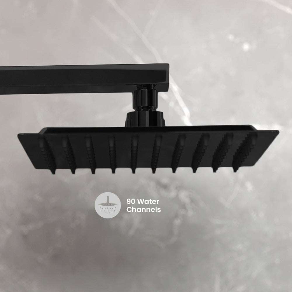 Concorde Single-Handle 1 Spray 8" Wall Mounted Fixed Shower Head in Matte Black (Valve Included)