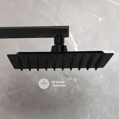 Concorde Single-Handle 1 Spray 8" Wall Mounted Fixed Shower Head in Matte Black (Valve Included)