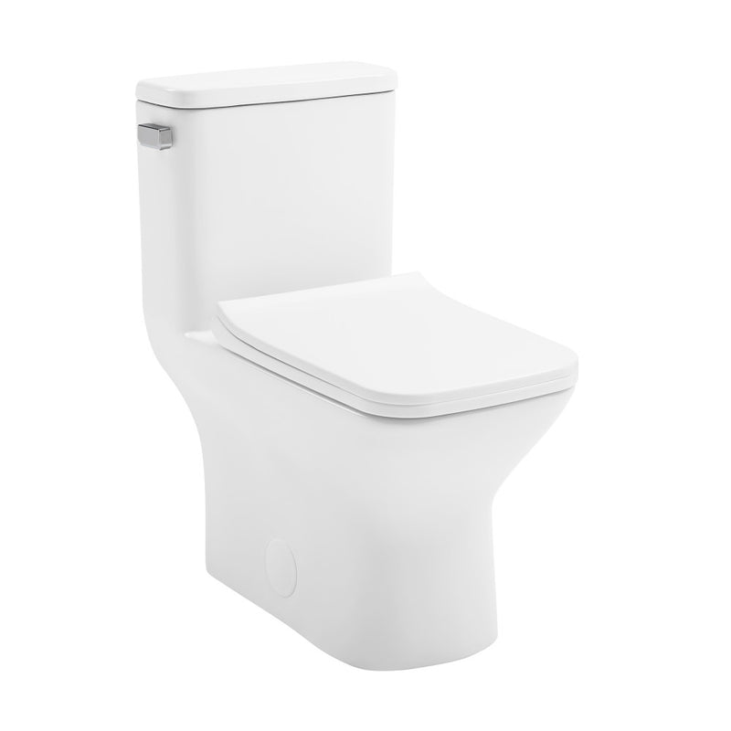 Carre One-Piece Square Toilet Left Side Flush Handle Toilet 1.28 gpf