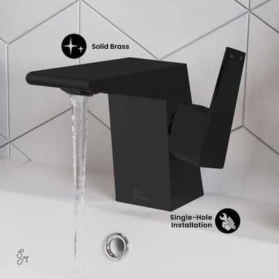 Carre Single Hole, Single-Handle, Bathroom Faucet in Matte Black