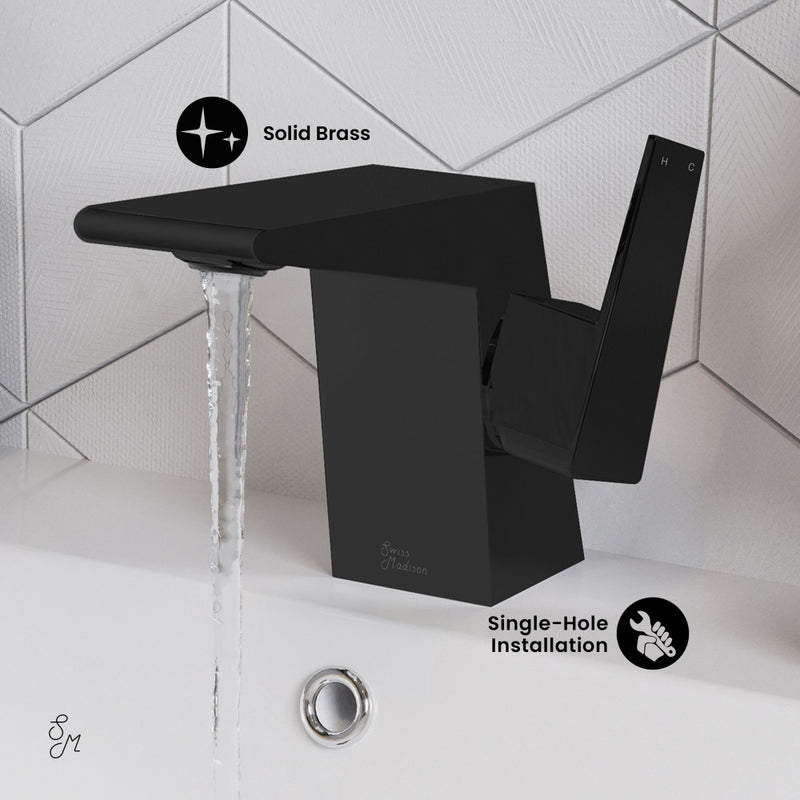 Carre Single Hole, Single-Handle, Bathroom Faucet in Matte Black