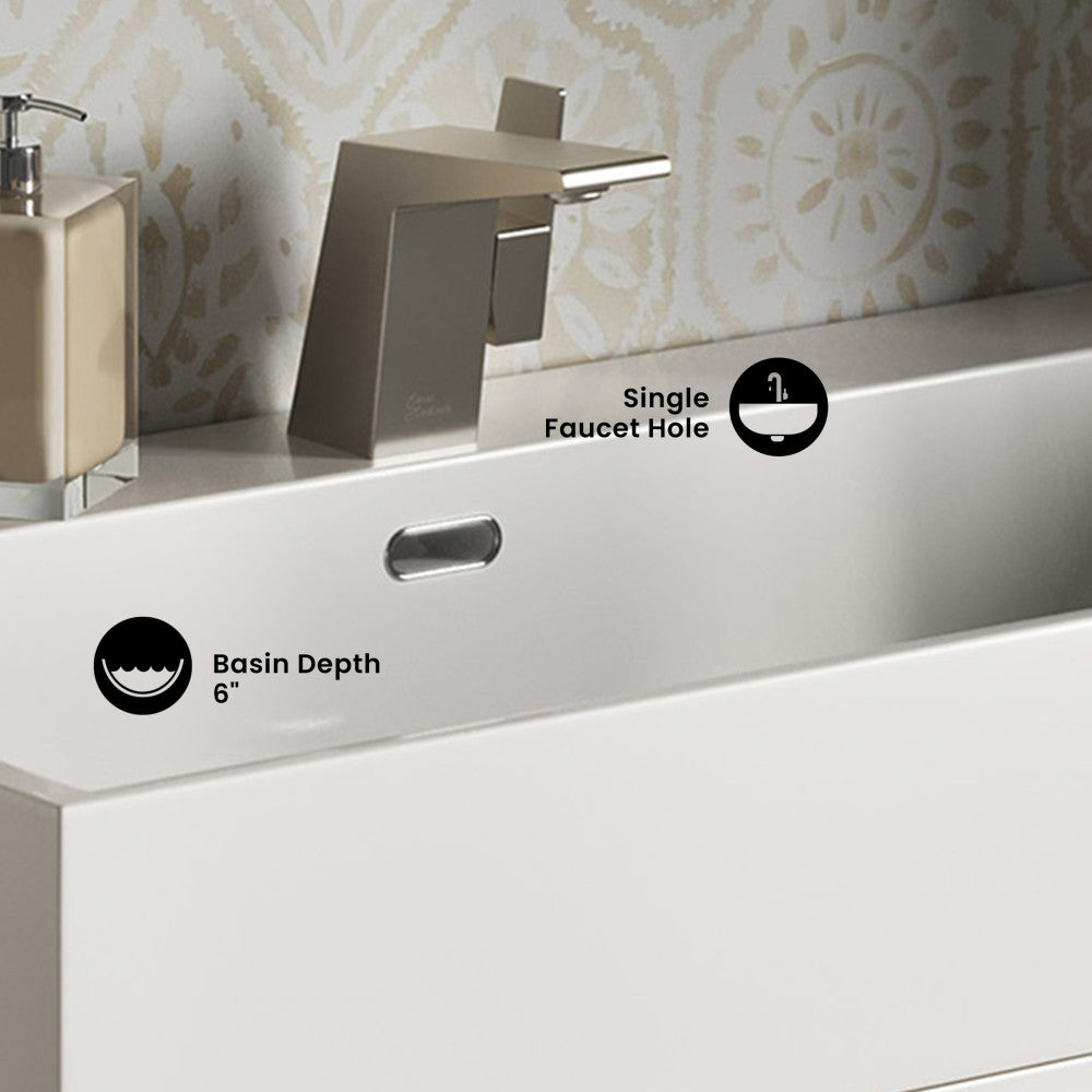 Concorde 30" Rectangle Console Sink with Matte Silver Legs