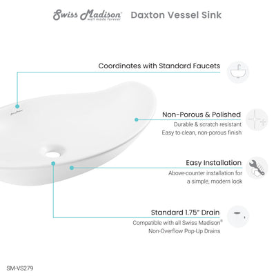 Daxton Glossy White Ceramic Specialty Vessel Sink 25.5 in