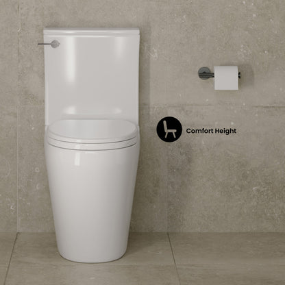 Carlton Belmont Semi-Skirted Two-Piece 12" Rough-in 1.28 GPF Left-Hand Flush Elongated Toilet in Glossy White