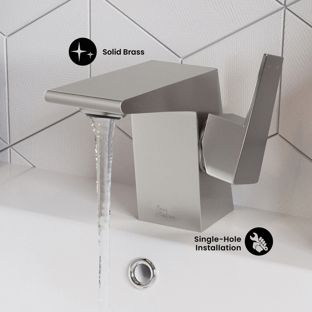 Carre Single Hole, Single-Handle, Bathroom Faucet in Brushed Nickel