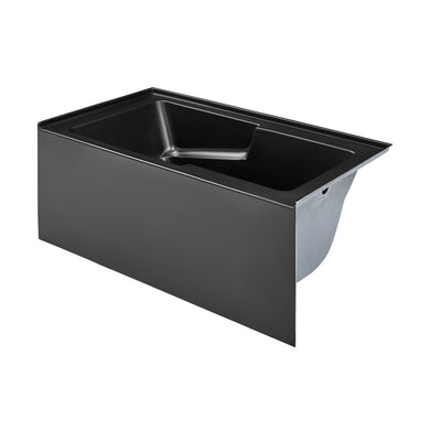 Voltaire 54" x 30" Right-Hand Drain Alcove Bathtub with Apron in Matte Black