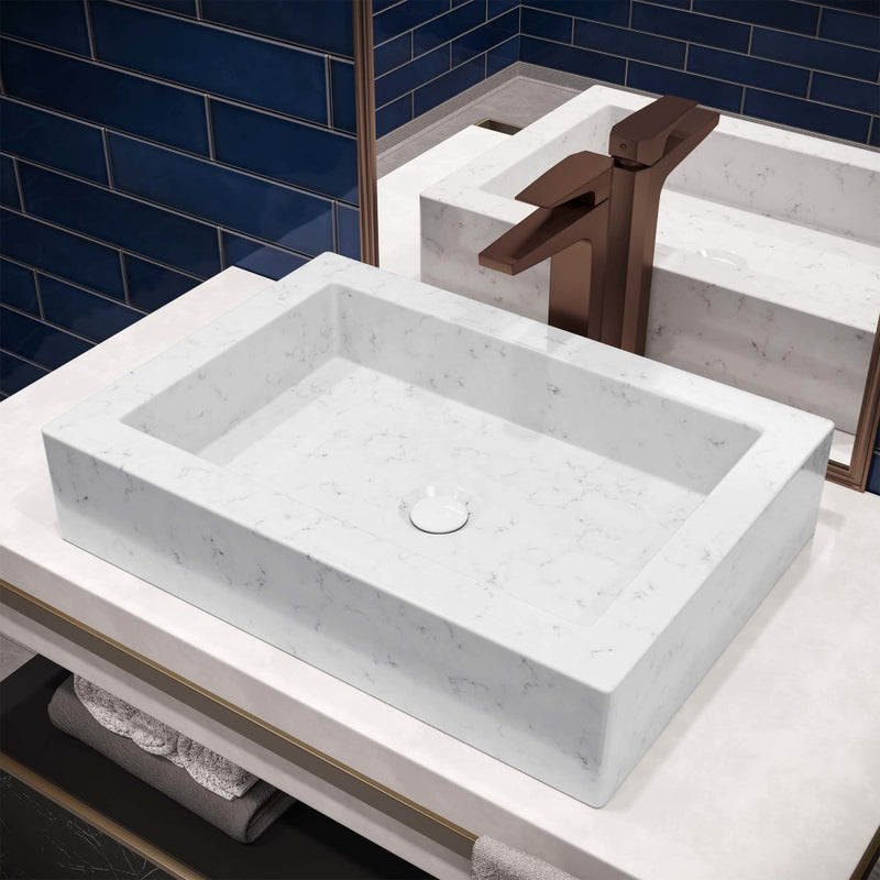 Voltaire 22" Ceramic Vessel Bathroom Sink in Static White