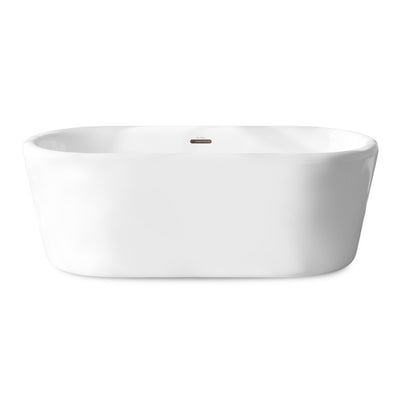 Nanterre 68" Soaking Freestanding Bathtub in Glossy White, Drain Included